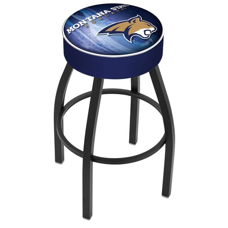 Holland Bar Stool Co 30" 4" Montana State Cushion Seat, Blk Wrinkle Base Swivel Bar Stool L8B130MontSt-D2